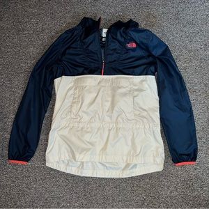 The North Face Quarter Zip Rain Jacket - Blue & Off White - Women’s Small